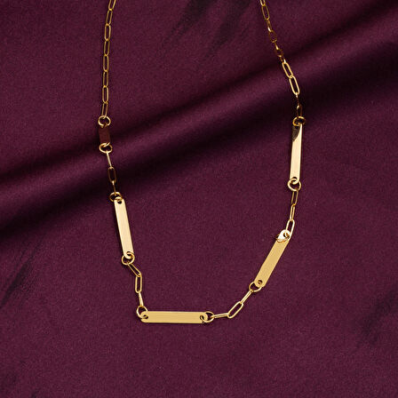 5 İsim Yazılabilen Altın Zincir Kolye 14 Ayar