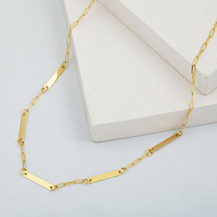 5 İsim Yazılabilen Altın Zincir Kolye 14 Ayar