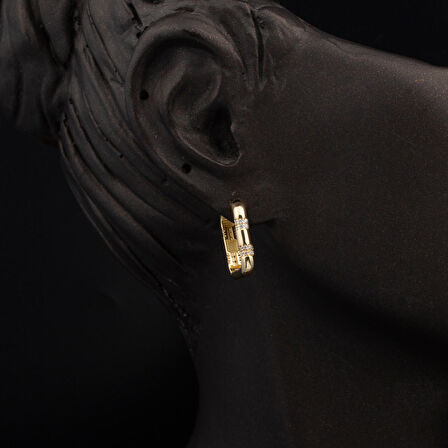 Köşeli Spor Altın Küpe