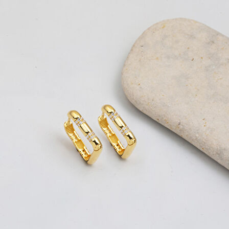 Köşeli Spor Altın Küpe