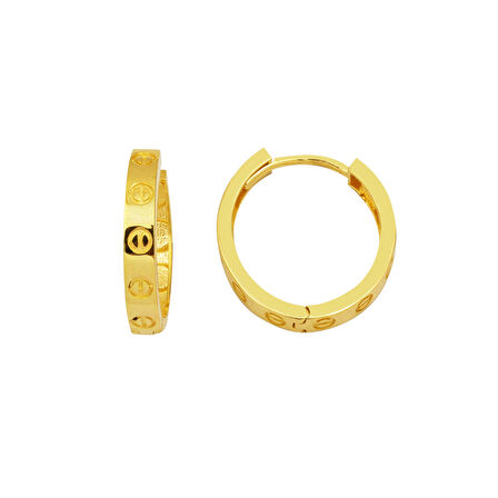 Vidalı Halka Altın Küpe