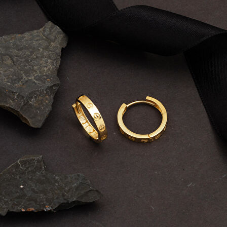 Vidalı Halka Altın Küpe