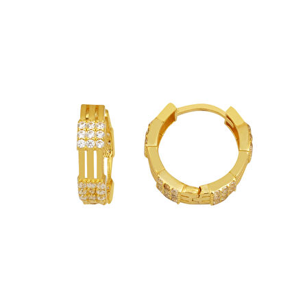 Işıltılı Halka Altın Küpe