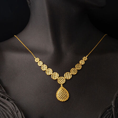 Damla Hasır Tasarım 22 Ayar Altın Kolye