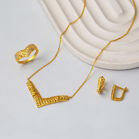 Spor Model Kadın 22 Ayar Altın Takı Seti