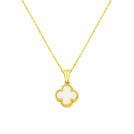Yonca Sedef Taşlı 14 Ayar Altın Kolye