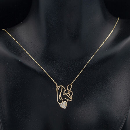 Bebek Anne Altın Kolye 14 Ayar