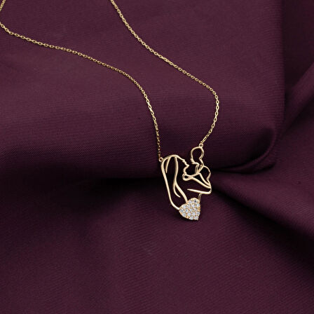 Bebek Anne Altın Kolye 14 Ayar