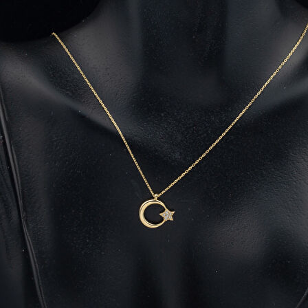 Ay Yıldız Altın Kolye