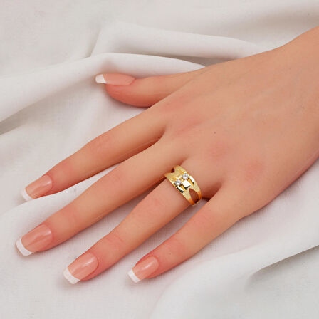 14 Ayar Altın Modern Kadın Yüzük