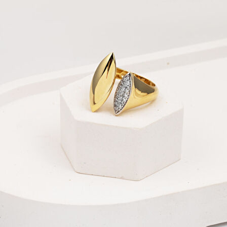 Markiz 14 Ayar Altın Twin Yüzük