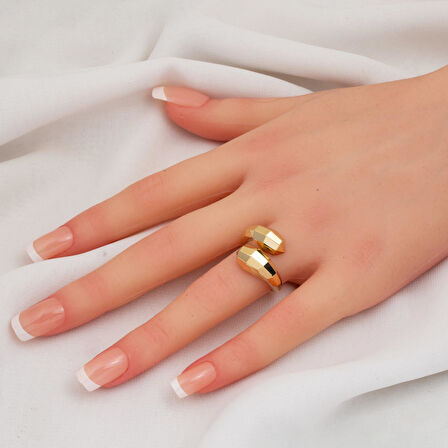 Twin 14 Ayar Altın Prizma Yüzük