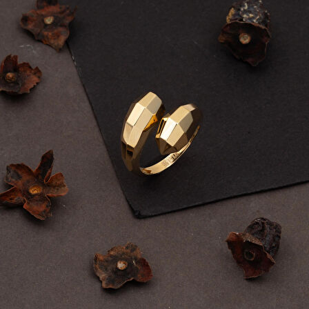 Twin 14 Ayar Altın Prizma Yüzük