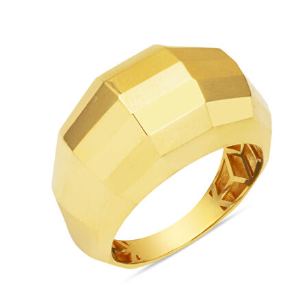 Prizma Taşsız Altın Yüzük 14 Ayar