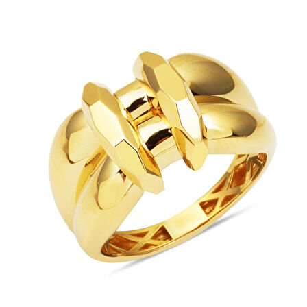 Kemerli İtalyan Tasarım 14 Ayar Altın Yüzük