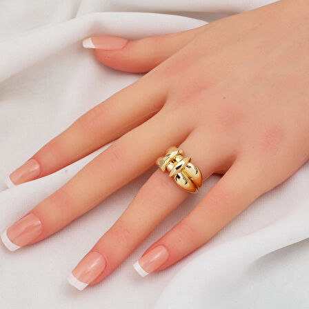 Kemerli İtalyan Tasarım 14 Ayar Altın Yüzük