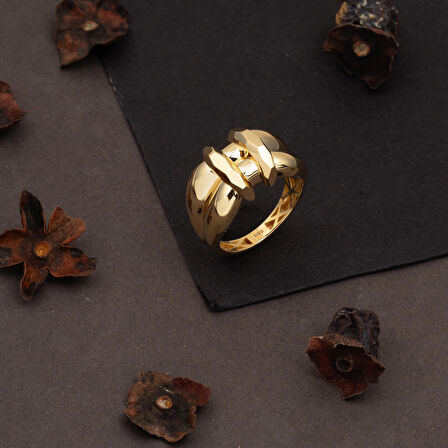 Kemerli İtalyan Tasarım 14 Ayar Altın Yüzük