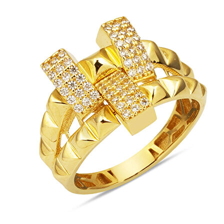 İtalyan 14 Ayar Altın Modern Yüzük