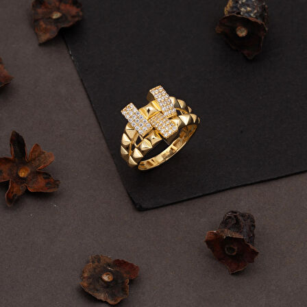 İtalyan 14 Ayar Altın Modern Yüzük