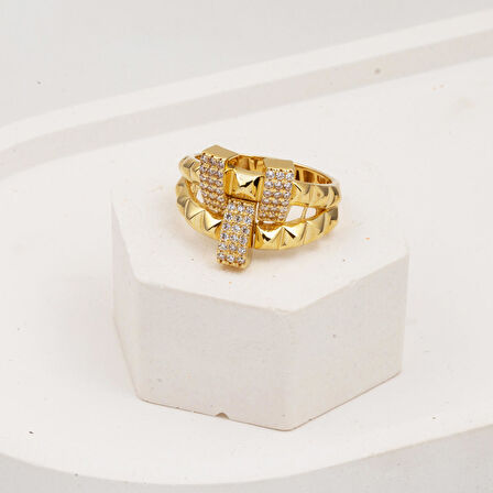 İtalyan 14 Ayar Altın Modern Yüzük