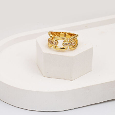 Chavira Zincir Yüzük 14 Ayar Altın