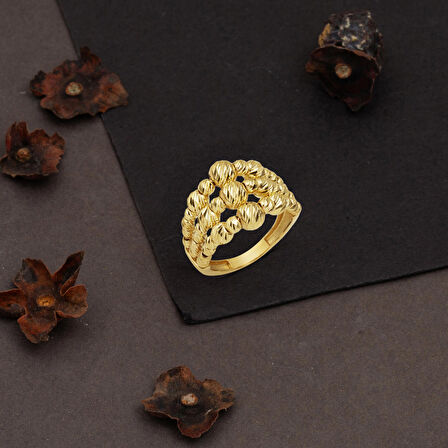 3 Sıra Dorika 14 Ayar Altın Yüzük