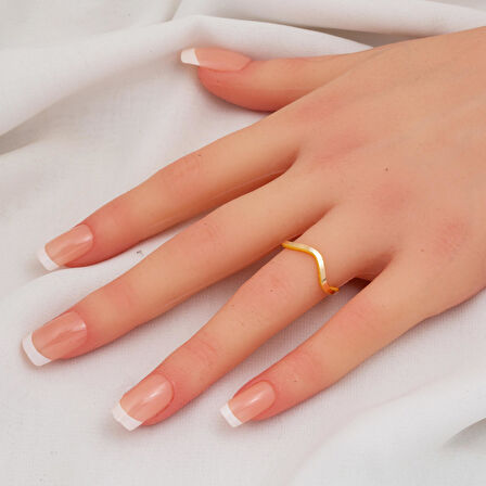 14 Ayar Altın Zikzak Ajda Yüzük