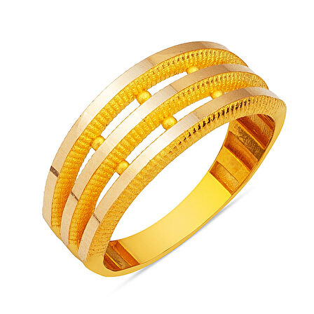 Üçlü Ajda 14 Ayar Altın Yüzük