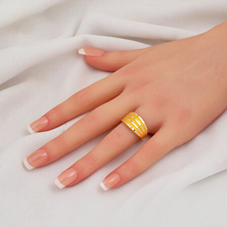 Ajda Altın 14 Ayar Yüzük 4 Sıra