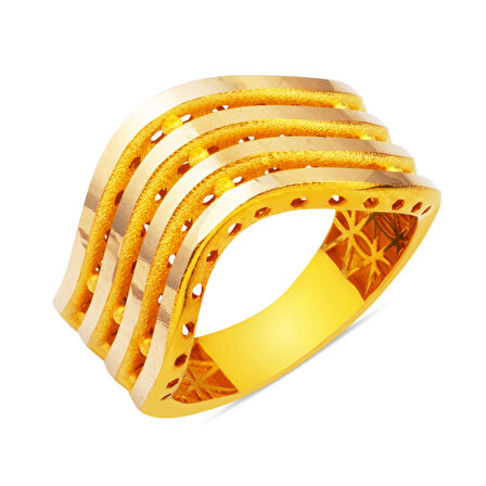 14 Ayar Altın Zikzaklı Ajda Yüzük