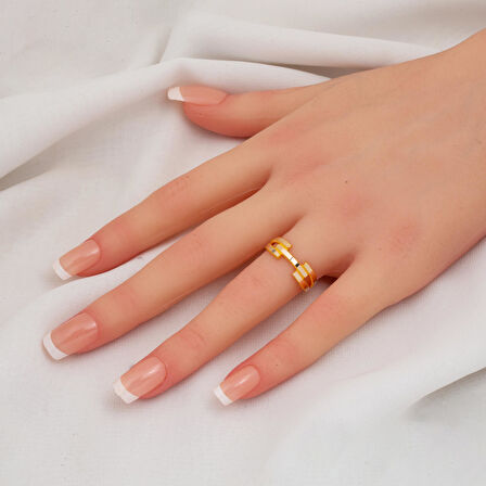 Tekli Kaburga Ajda Altın Yüzük 14 Ayar