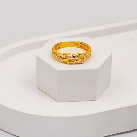 Aşk Düğümü 14 Ayar Altın Ajda Yüzük