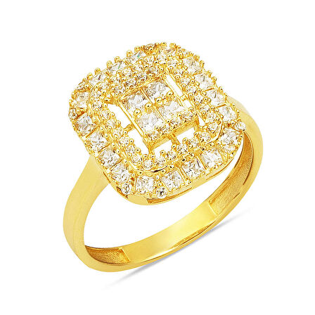 Baget Işıltılı 14 Ayar Altın Yüzük