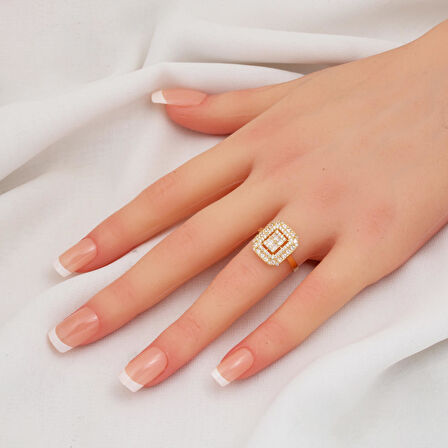 Baget Işıltılı 14 Ayar Altın Yüzük