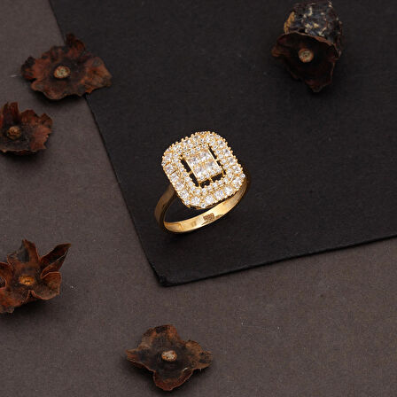 Baget Işıltılı 14 Ayar Altın Yüzük