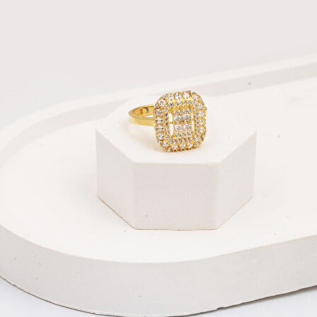 Baget Işıltılı 14 Ayar Altın Yüzük