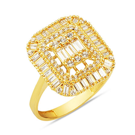 Safira 14 Ayar Altın Baget Yüzük