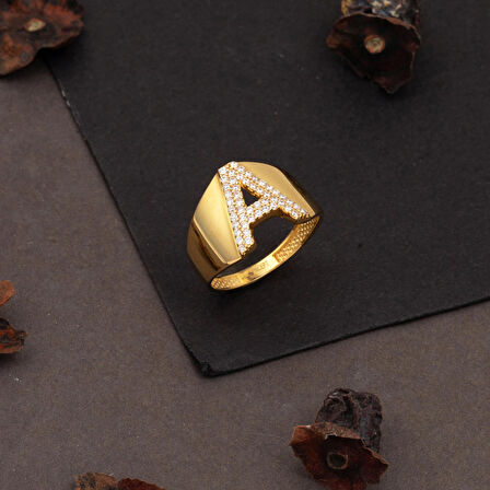 Altın A Harf Kadın Yüzük