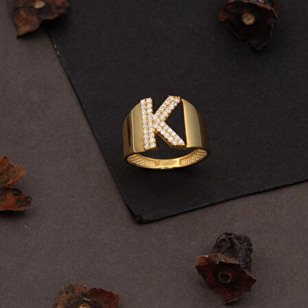 K Harfi Altın Yüzük