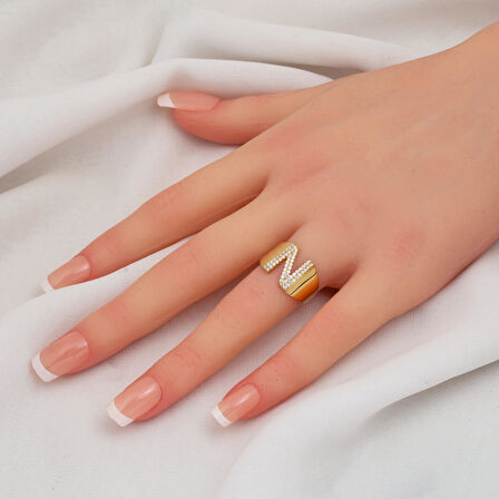 N Harfi Altın Yüzük