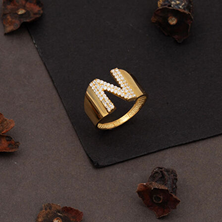 N Harfi Altın Yüzük