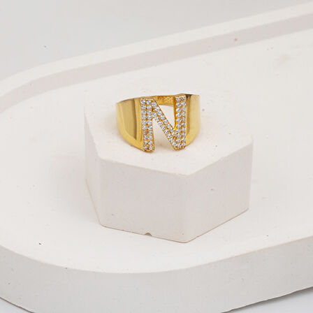 N Harfi Altın Yüzük