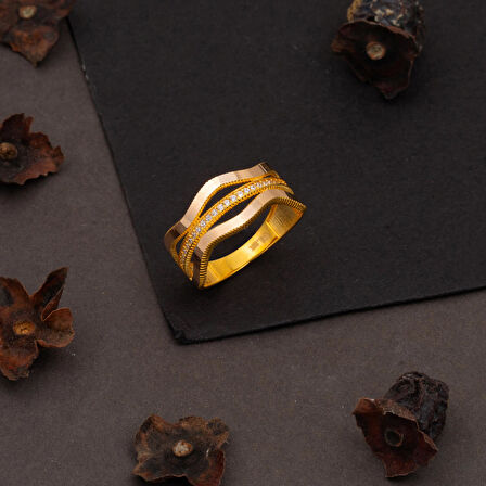 Zikzak Ajda Altın Kadın Yüzük