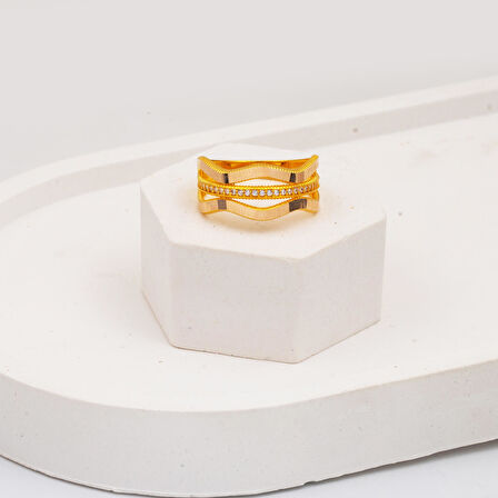 Zikzak Ajda Altın Kadın Yüzük