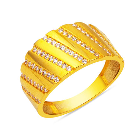 Şerit Tasarım Altın Kadın Yüzük