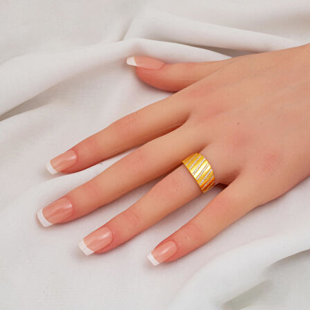 Şerit Tasarım Altın Kadın Yüzük