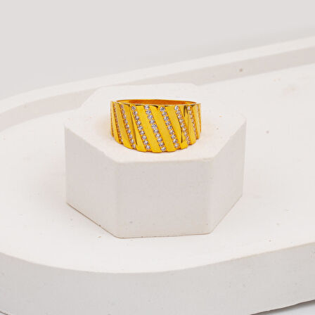 Şerit Tasarım Altın Kadın Yüzük