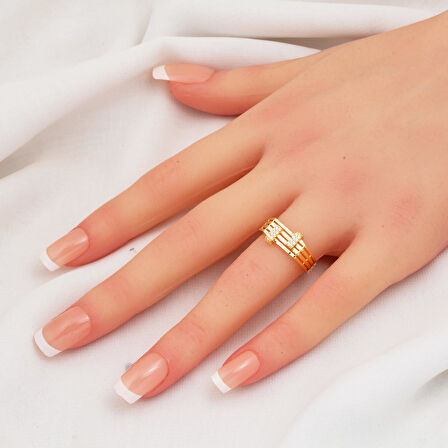 Tokalı Sarı Altın Spor Yüzük