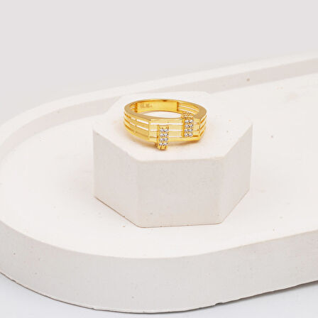 Tokalı Sarı Altın Spor Yüzük