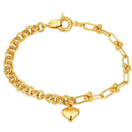 Kalp Sallantılı Tiffany Altın Bileklik